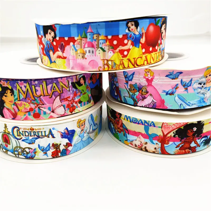 

50 yard 7/8inch 1inch 1.5inch 2inch 3inch printed princess grosgrain ribbon Sewing Bow-knot Crafts material 3964