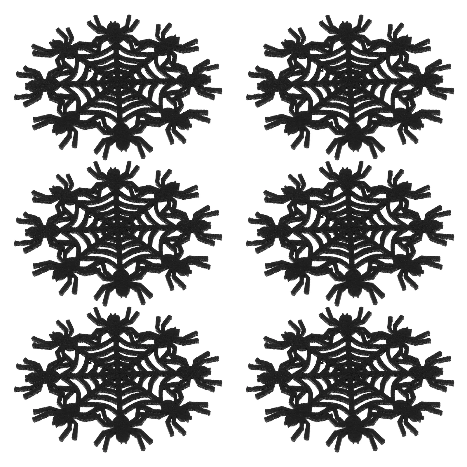 

6Pcs Creative Cup Mats Insulated Anti-skidding Pads Coasters for Home (Black)