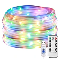 waterproof rope lights outdoor multi colored indoor string lights with remote 8 modes 100 led usb powered fairy lights
