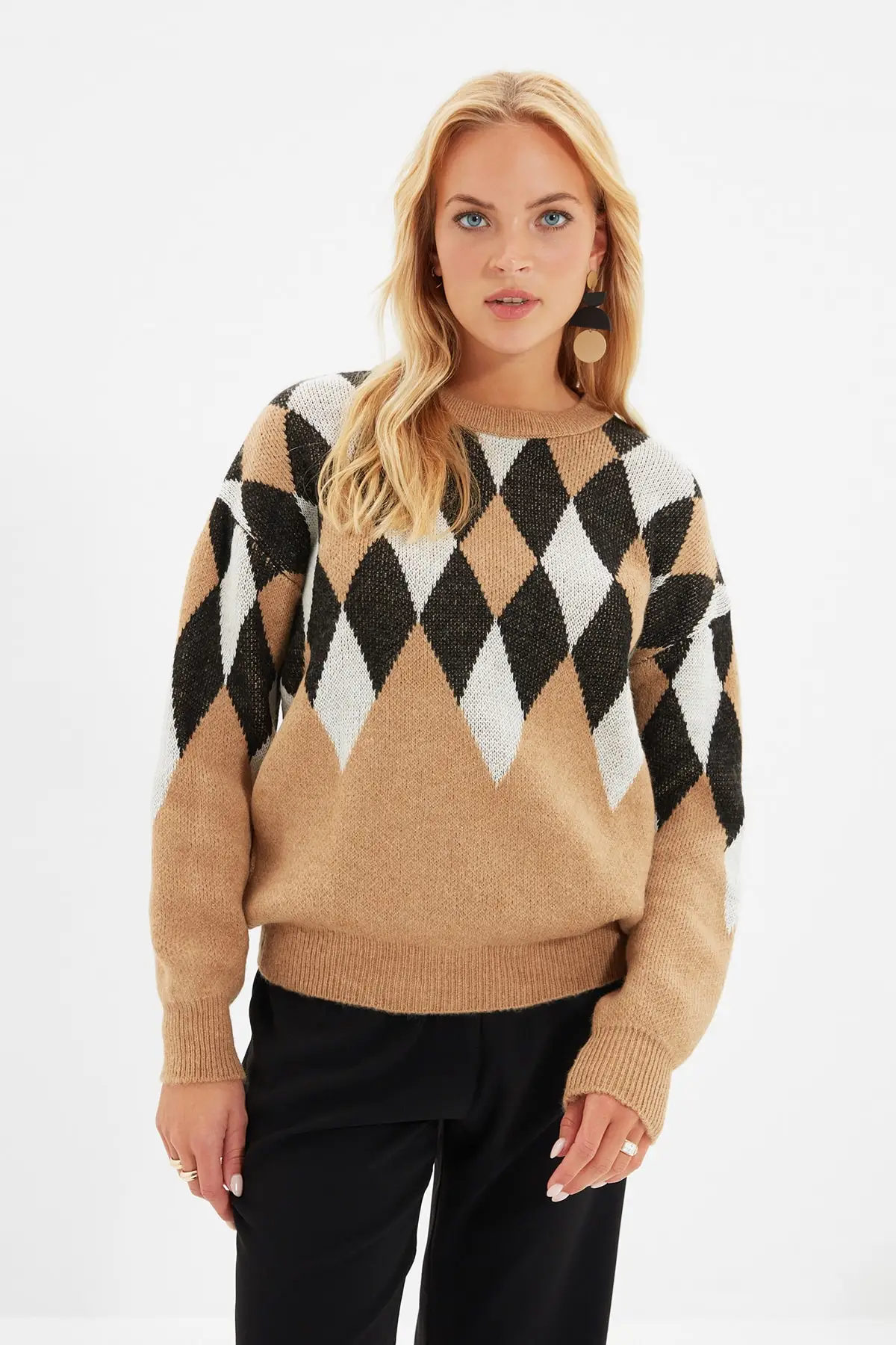 

Trendyol Geometric Jacquard Knitwear Sweater TWOAW22KZ1427