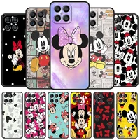 cartoon mickey mouse case for huawei honor x8 x9 p50 x7 50 20 8x play 9a p40 p30 lite p smart 2021 black phone coque
