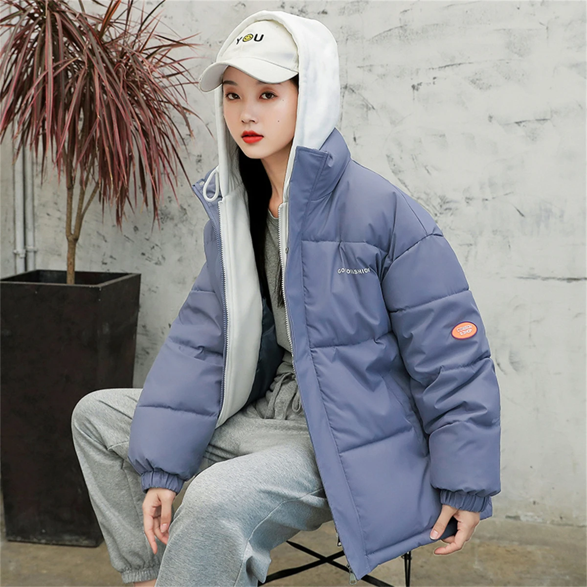 Winter 2022 Thickened Down Cotton Padded Jacket For Female Winter New Korean Version Loose Bread Jacket For Female Hooded Cotton