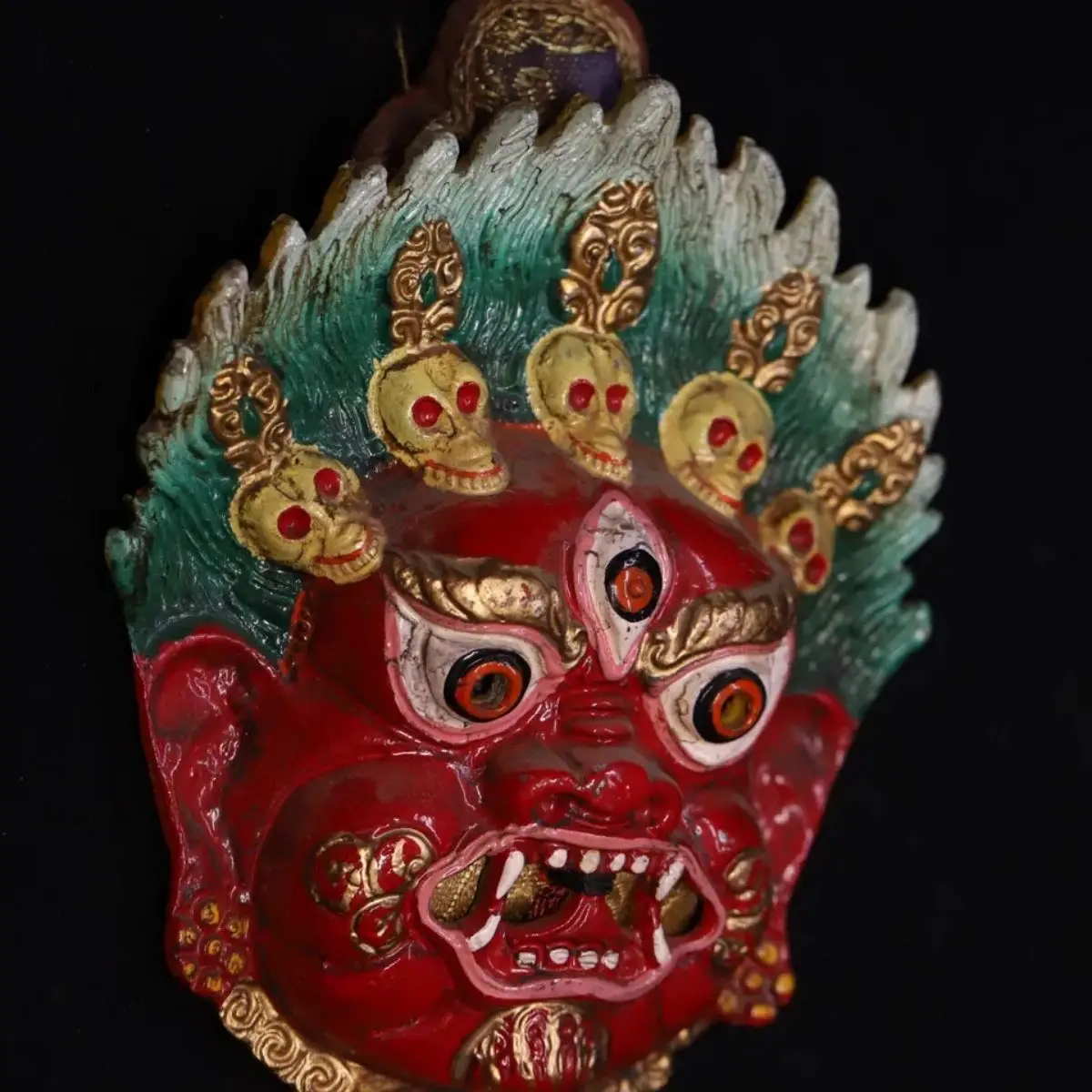 Mysterious Region Last Piece Of Pure Land Tibetan Old Gas Copper Tire Pure Hand Beating Chisel Engraved Gold Mask