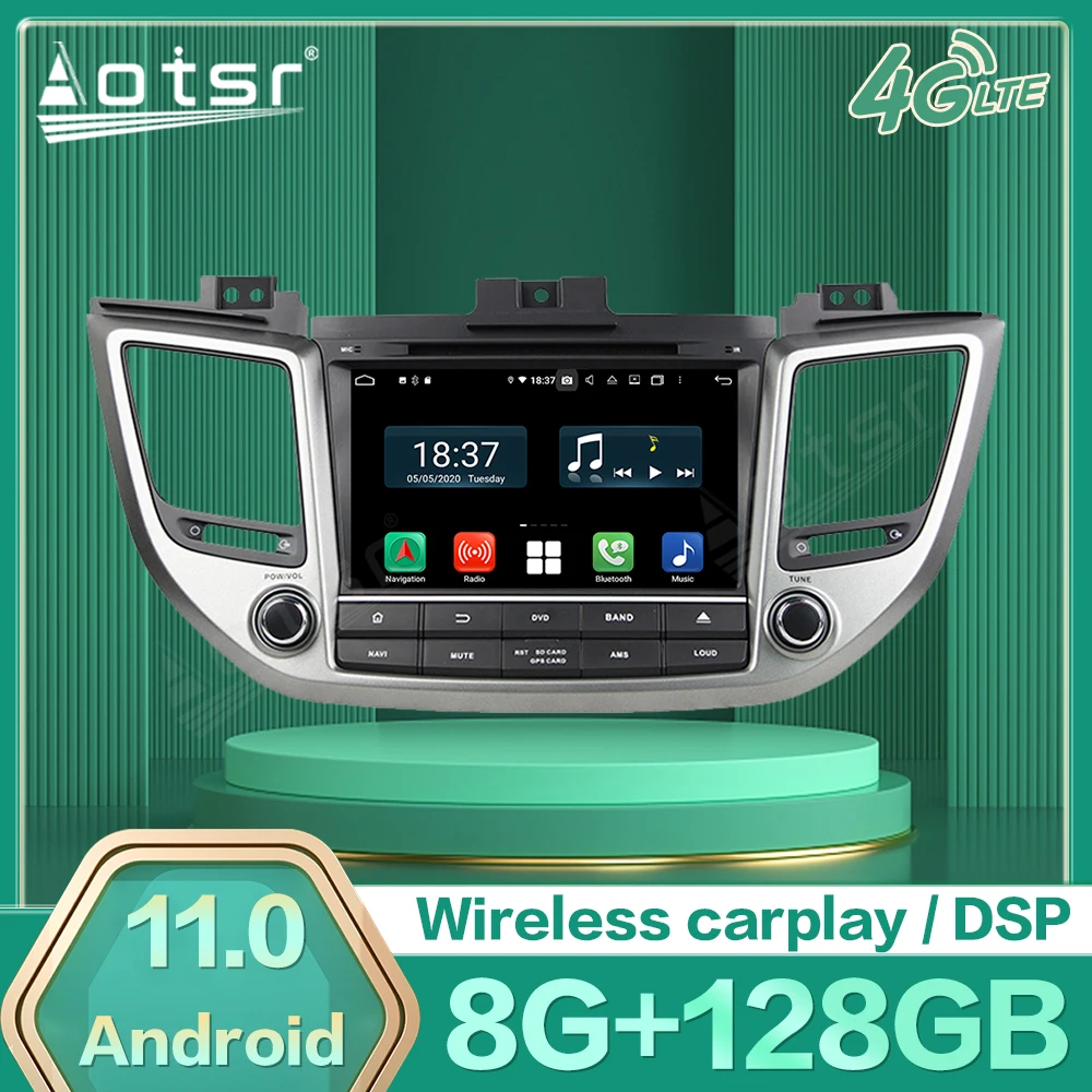 

Автомобильный мультимедийный плеер Android 11 для Hyundai Tucson IX35 2014 2015 2016 2017 2018 GPS навигация радио видео приемник головное устройство