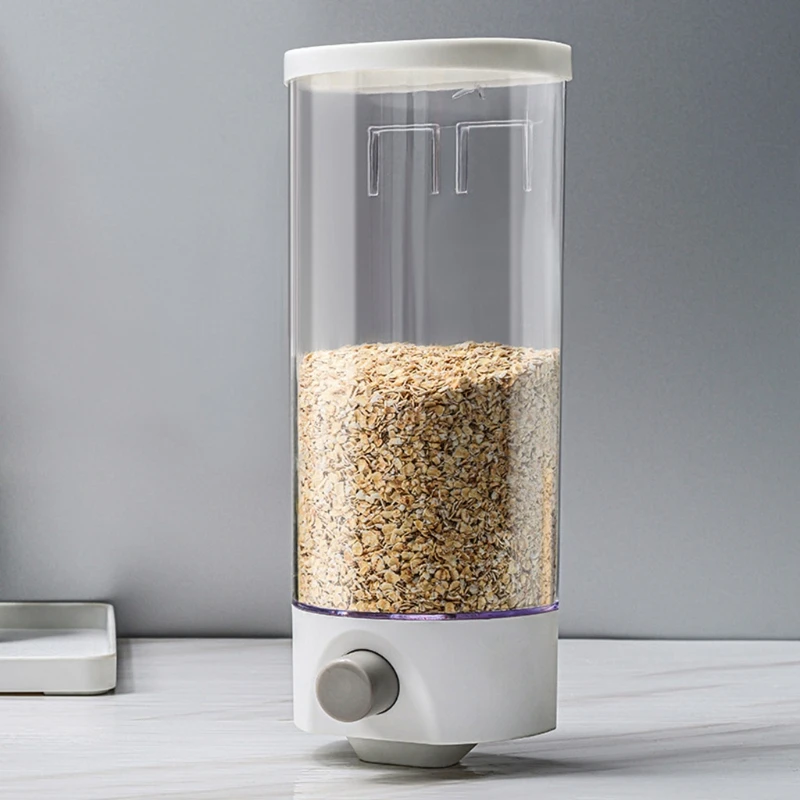 

Настенный дозатор для хлопьев, прозрачный контейнер для хранения зерна, еды, риса, для кухни, автоматический пластиковый резервуар