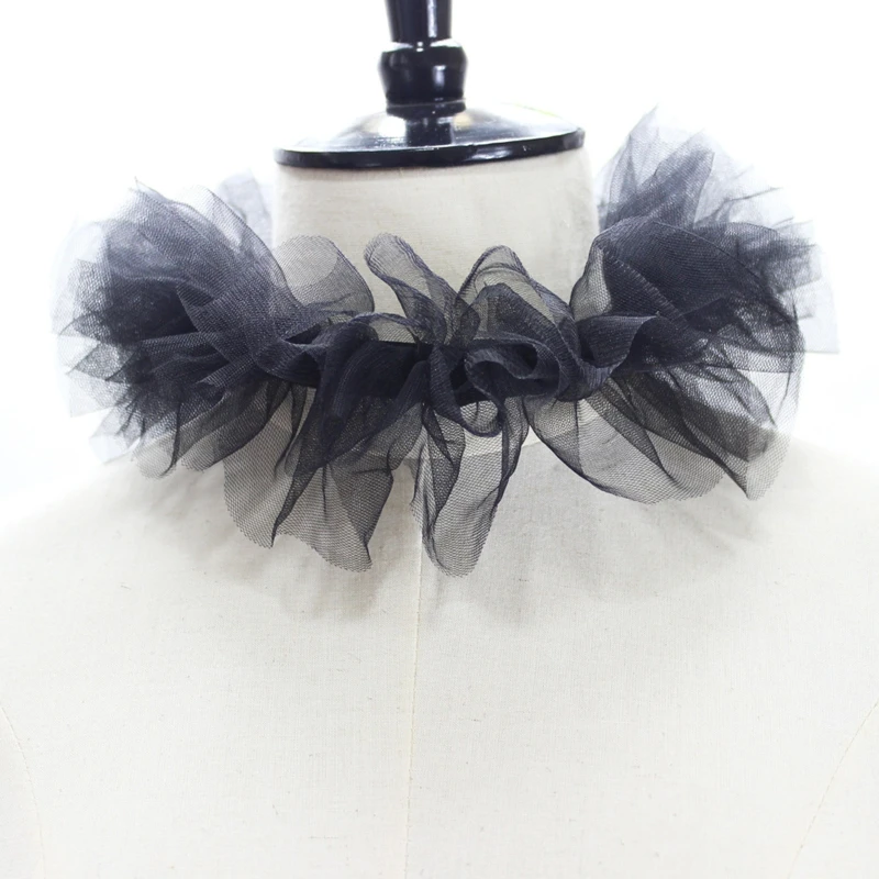 Женский Тюль в стиле Ренессанс пушистый искусственный воротник с рюшами