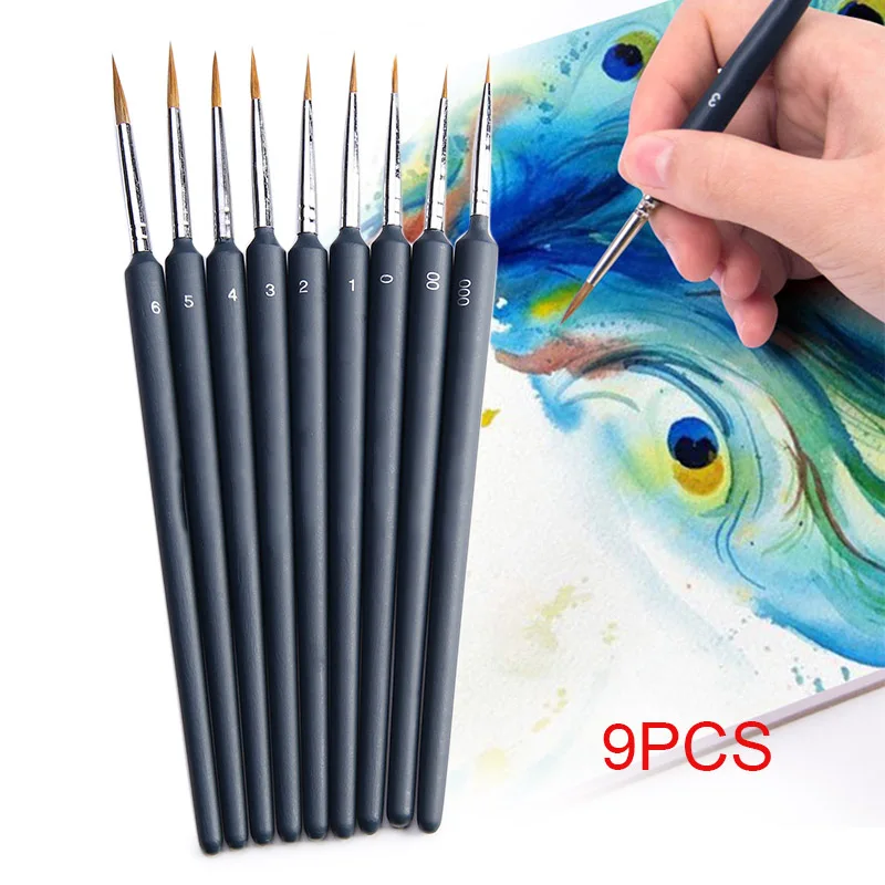 

Miniature Paint Brushes Set Professional Hook Line Pen Art Liner Drawing for Watercolor Oil Painting School Stationery Supplies
