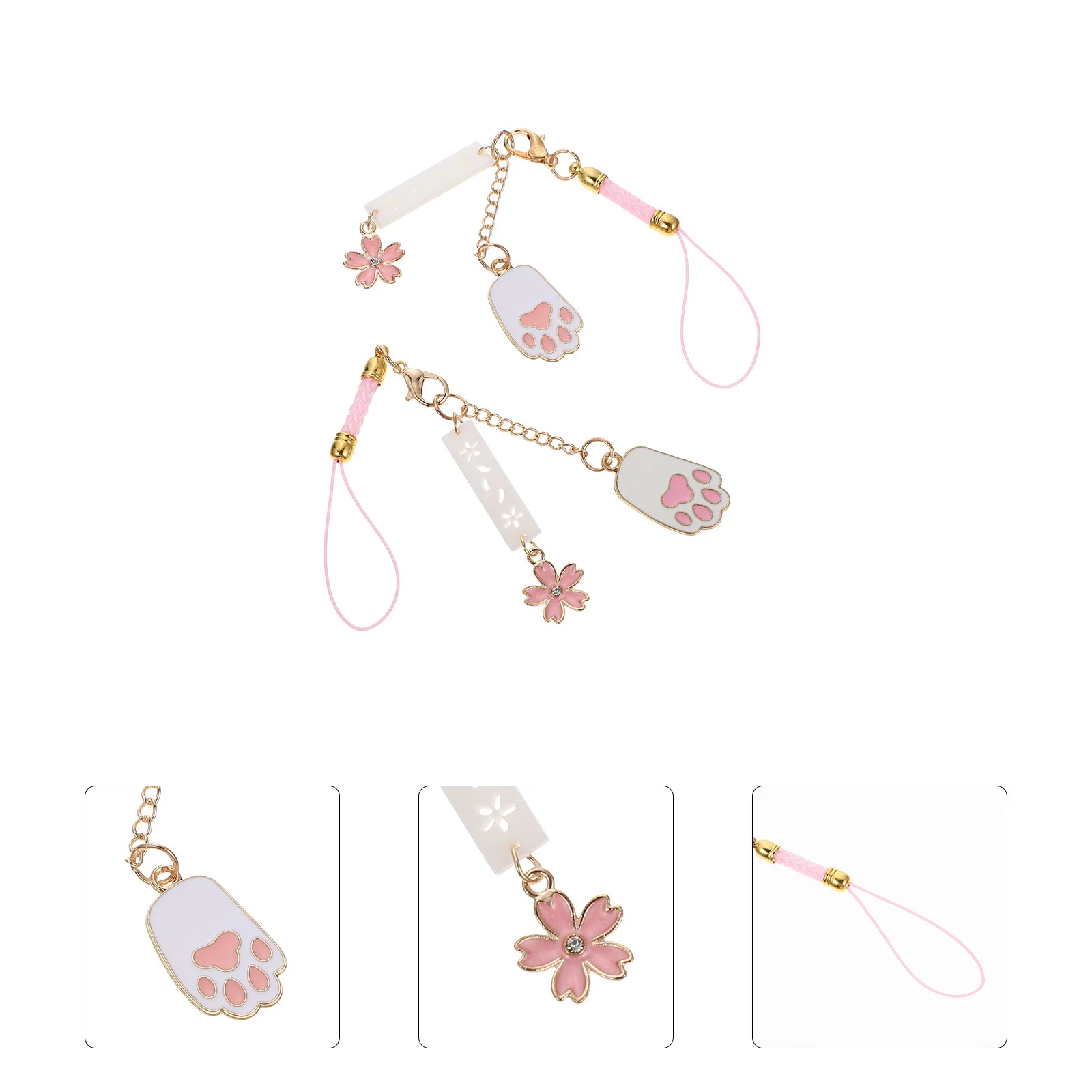 

Lanyard Chain Pendant Decor Strap Wrist Hanging Mobile Charmcell Flower Beaded Cellphone Crystaldecorative Cartoon Anti Lost