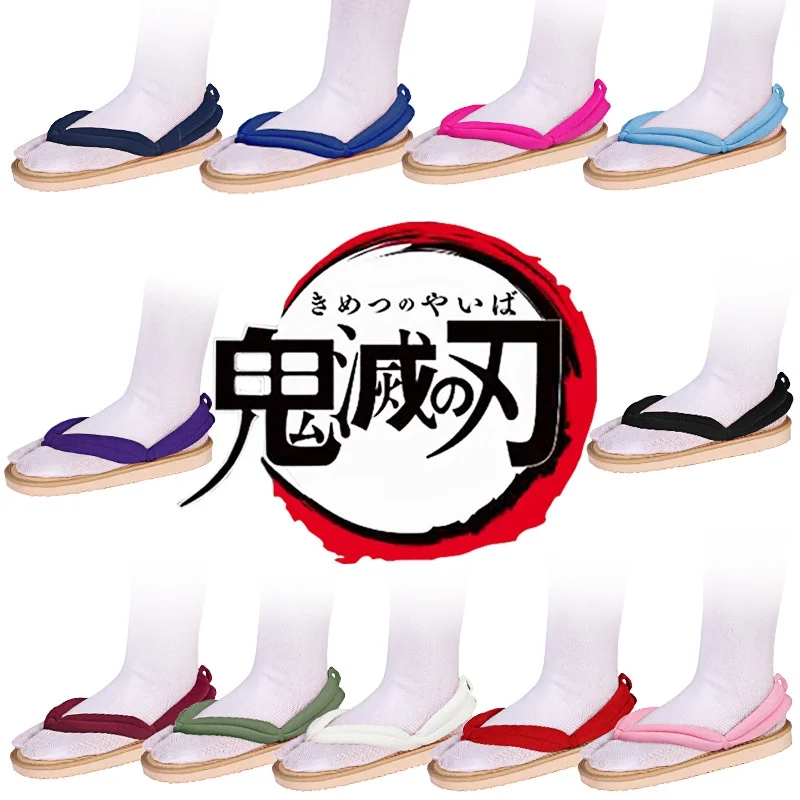 

Аниме Косплей Tanjirou Kamado Nezuko Geta Clogs рассекающий демонов: Kimetsu No Yaiba сандалии обувь Agatsuma Zenitsu шлепанцы для детей