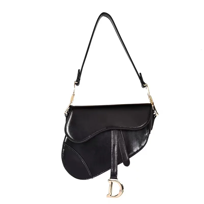 

Women'S Saddle Bag 2022 Retro Black Solid PU Leather Crossbody Bags for Women Coin Purse Mini Female Shoulder Bag Saddle Handbag