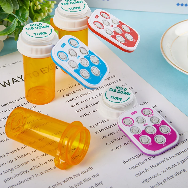 Portable Medicine Bottle Button Record Drug Container Remind The Elderly To Take Medicine