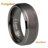 itungsten 6mm 8mm tungsten carbide ring for men women engagement wedding band trendy jewelry i love you engraved comfort fit