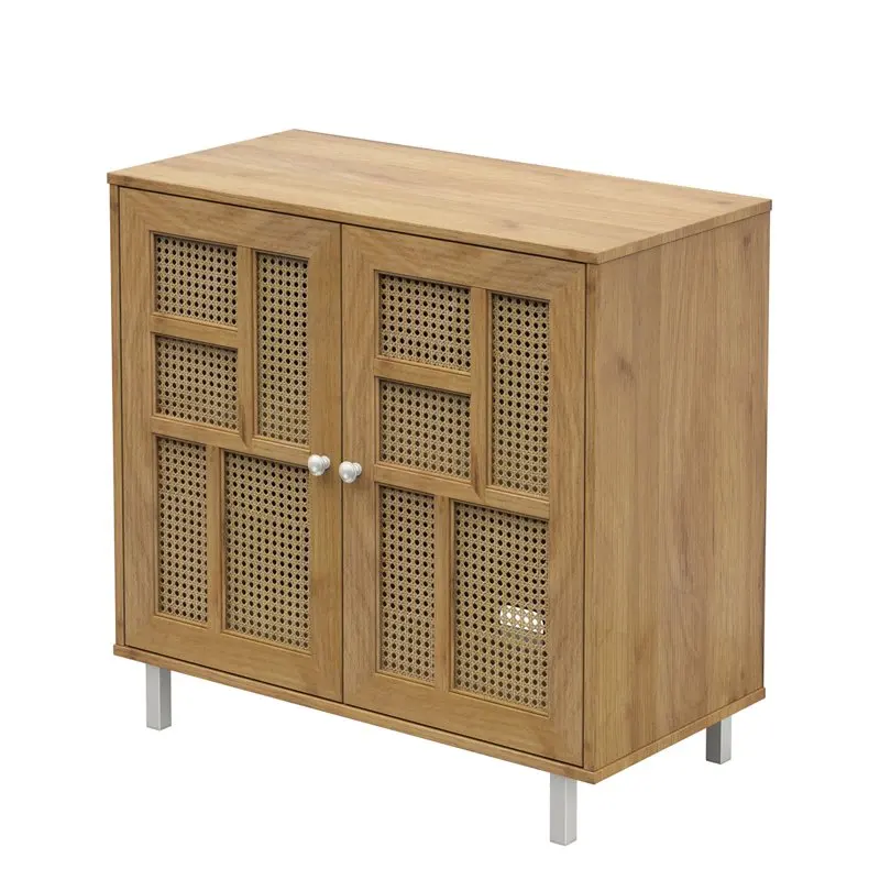

with Woven Cane Door Panels in Campbell Oak