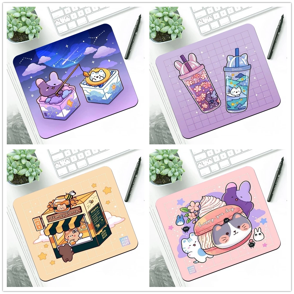 

OUIO High Quality Quality CVintage Cool Cartoon Kitten Small Mouse Pad PC Computer Mat Top Selling Wholesale Gaming Pad Mouse