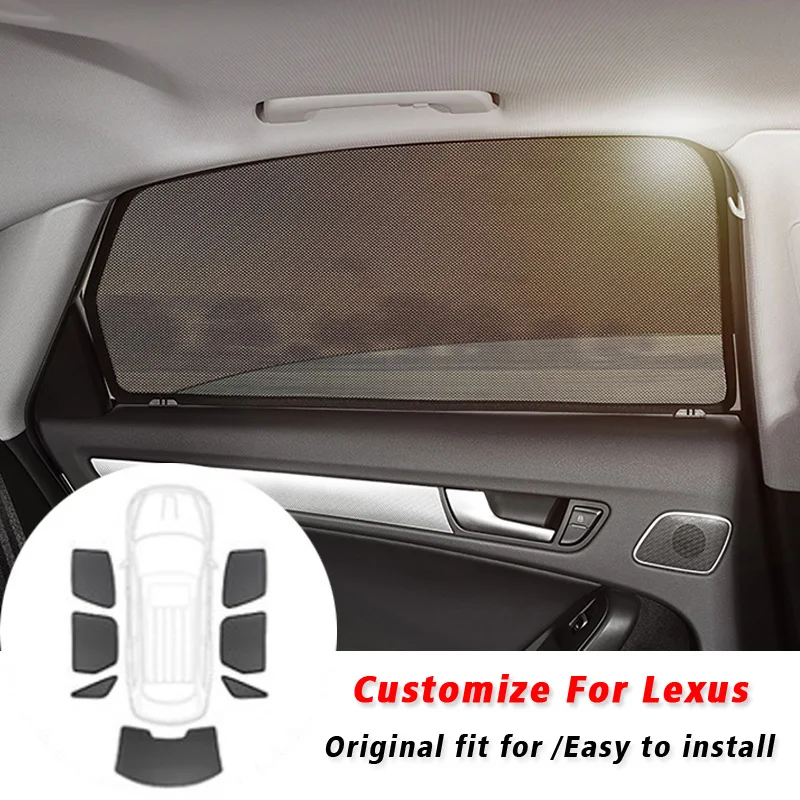 

CUSTOM FIT Magnetic Car Sun shade Mesh Sunshade Windows Sun Visor Insulation For Lexus NX IS200 IS300 IS LS430 LS500H LS350 UX
