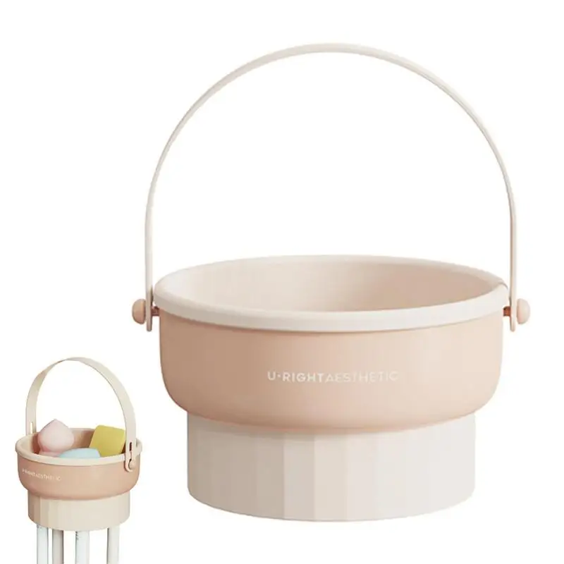 

2 In 1 Cosmetic Brush Organizer Cleaning Brush Rack Holder Mat Drying Makeup Portable Brush Drying And Storage Box Silicon
