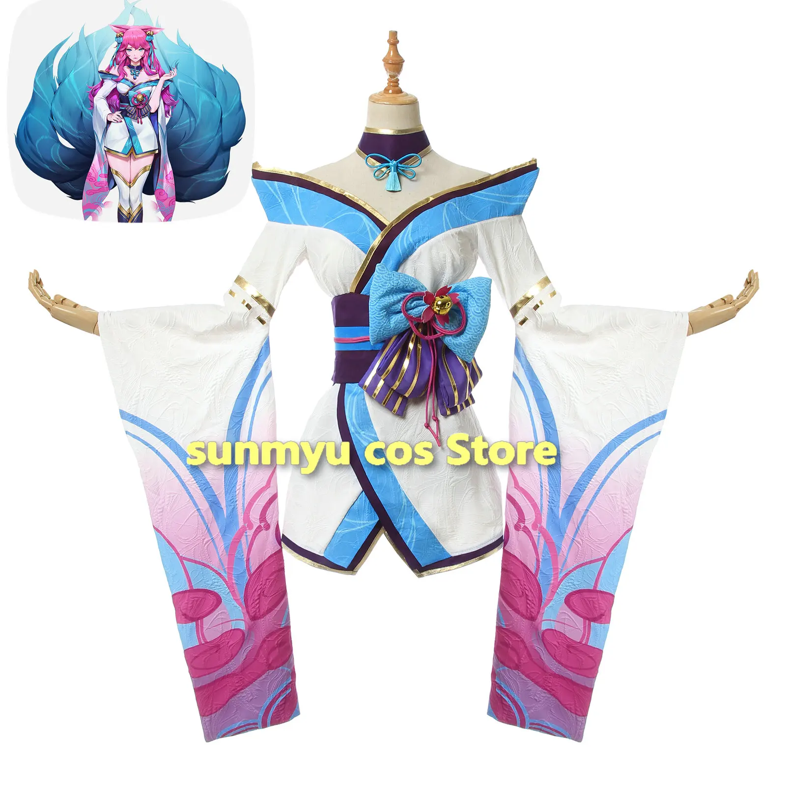 

LOL Spirit Blossom Ahri Cosplay Costume Game LOL Ahri Cosplay Costume Sexy The Nine-Tailed Fox Women Dress Halloween