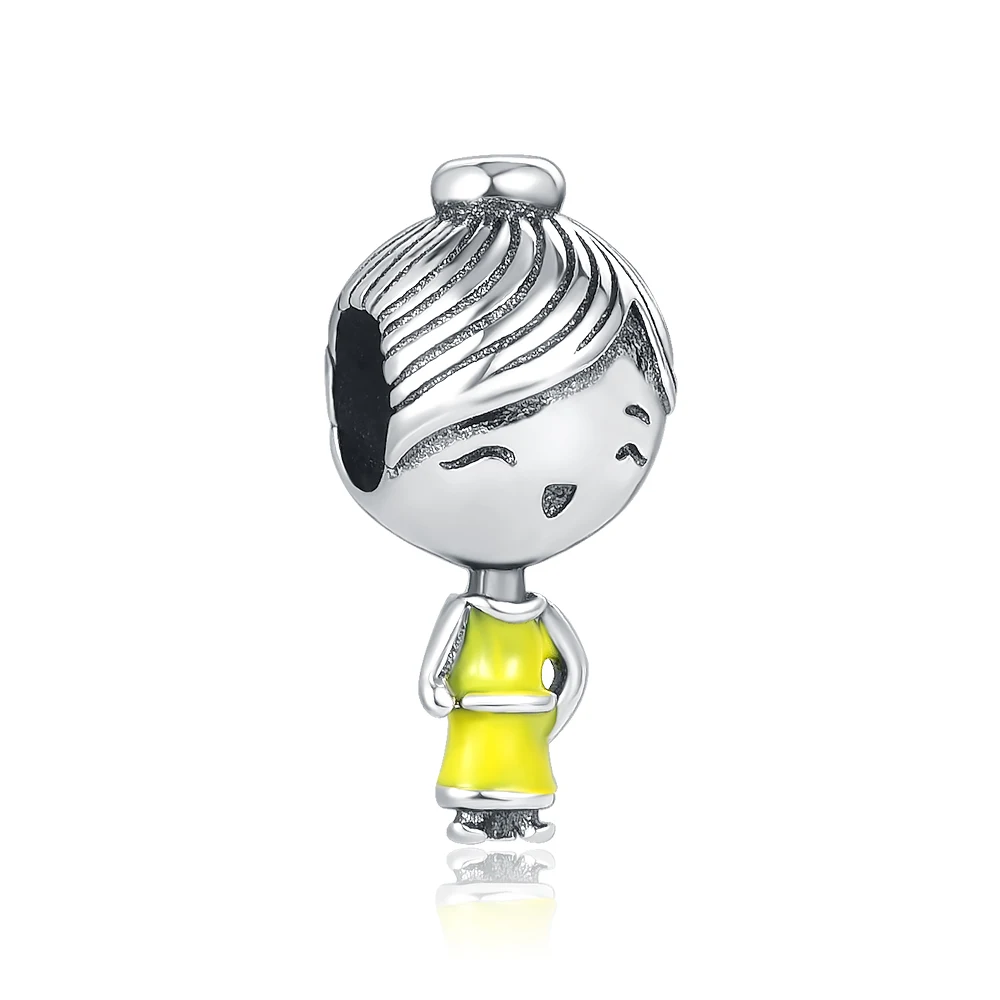 925 Стерлинговое серебро металлические бусины семья мальчик девочка доктор медсестра обаяние соответствует оригинальному подвеске обаянию браслета настоящий подарок.