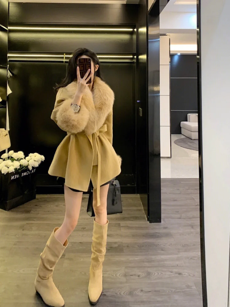 

Европейский дизайн 2022, винтажные женские шубы из натуральной шерсти, верхняя одежда, приталенные женские шубы из натурального меха LZ03