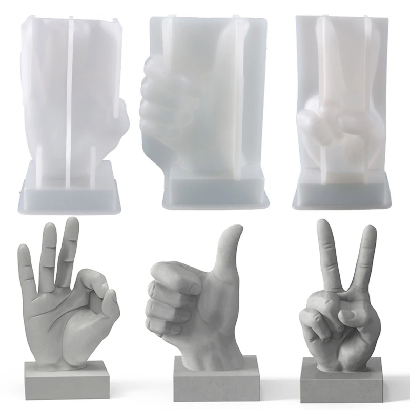 

Creative 3D Gesture Candle Silicone Mold OK Thumb Gesture Candle Design Christmas Halloween Decor Home Ornaments