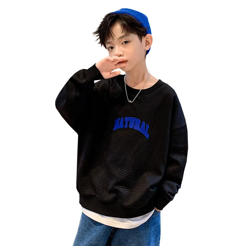 

Boys Sweatshirt Spring and Autumn Wear New Arrivals Children's Fashion Letter Pattern Pullover Tops Teenager Boys Clothes 5-14T