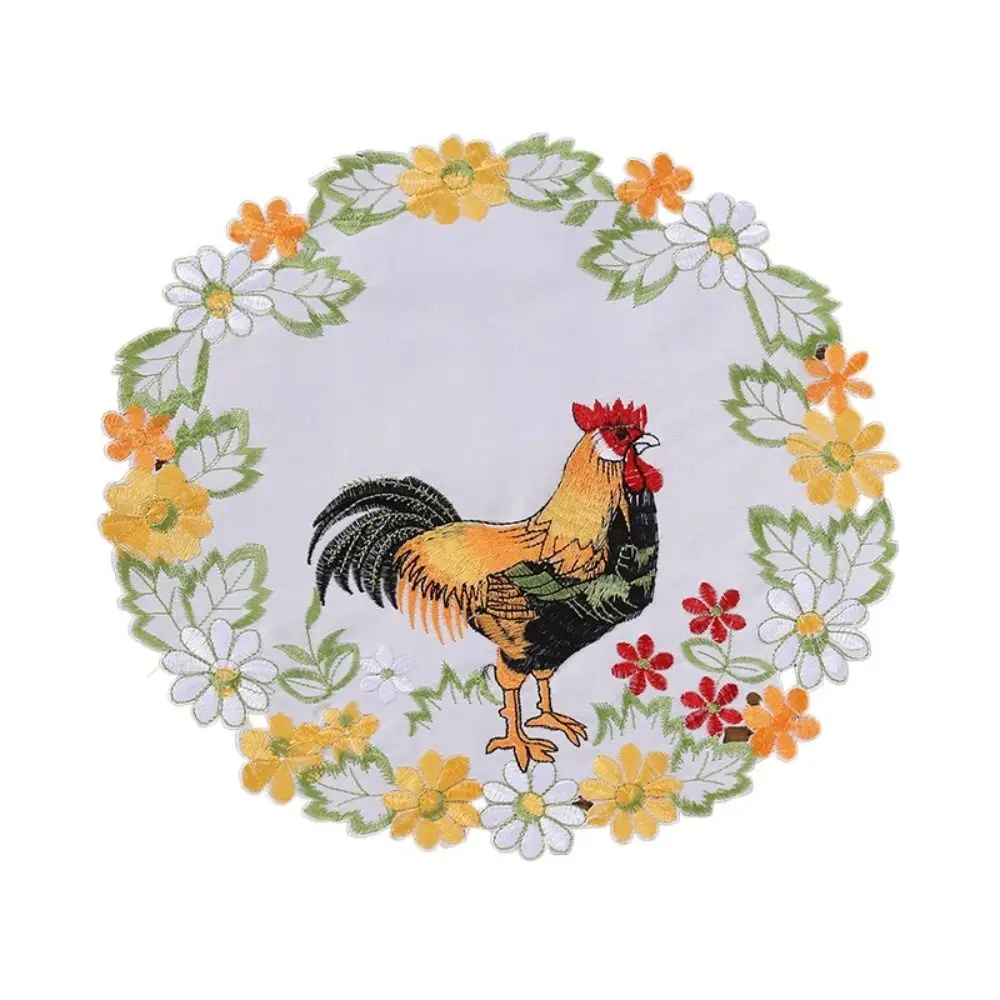 

Салфетка для стола белая из полиэстера и хлопка