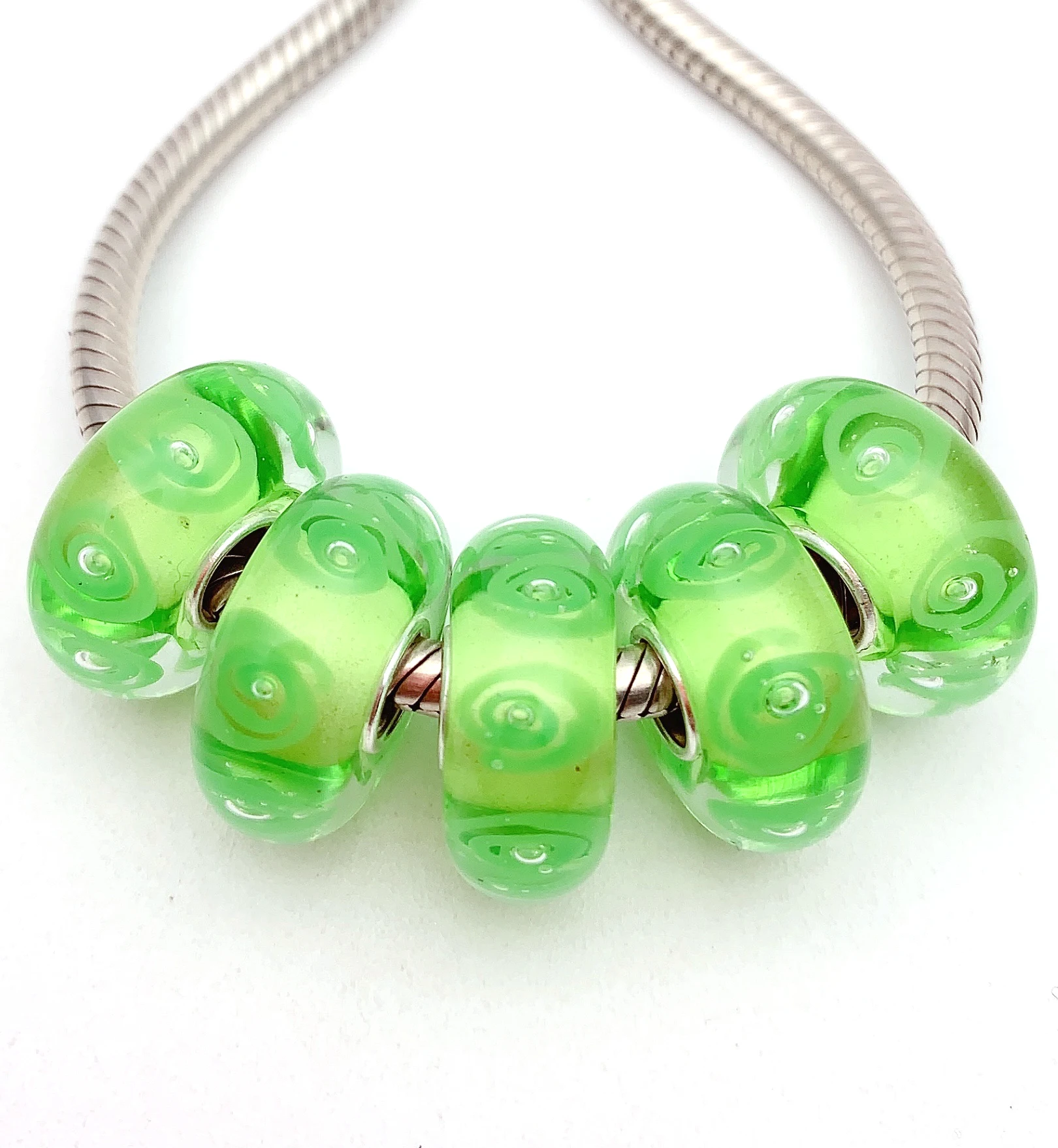 

YG516 5X 100% Authenticity S925 Sterling Silver Beads Murano Glassbeads NEW Fit European Charms Bracelet Diy Jewelry Lampwork
