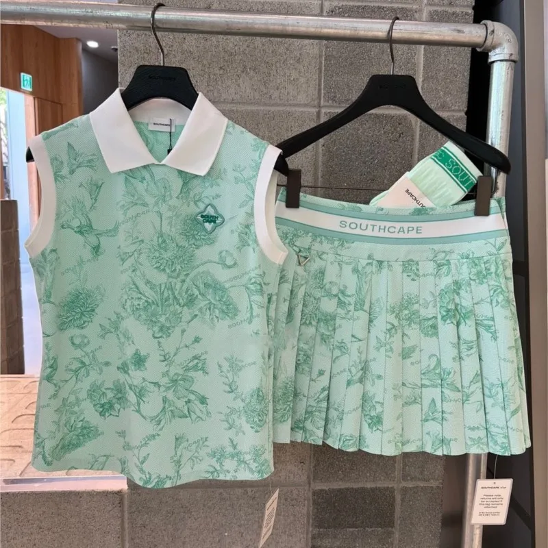 Women's Floral Pleated Skirt Ruffle High Waist Summer Mini Skirt