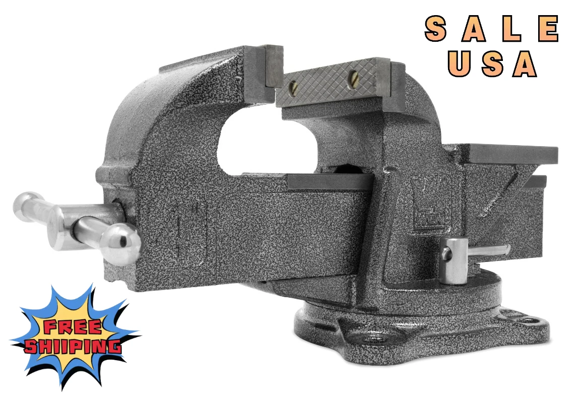 

Вэнь 4-дюймовые сверхпрочные чугунные настольные тиски с поворотным основанием. Новинка. США