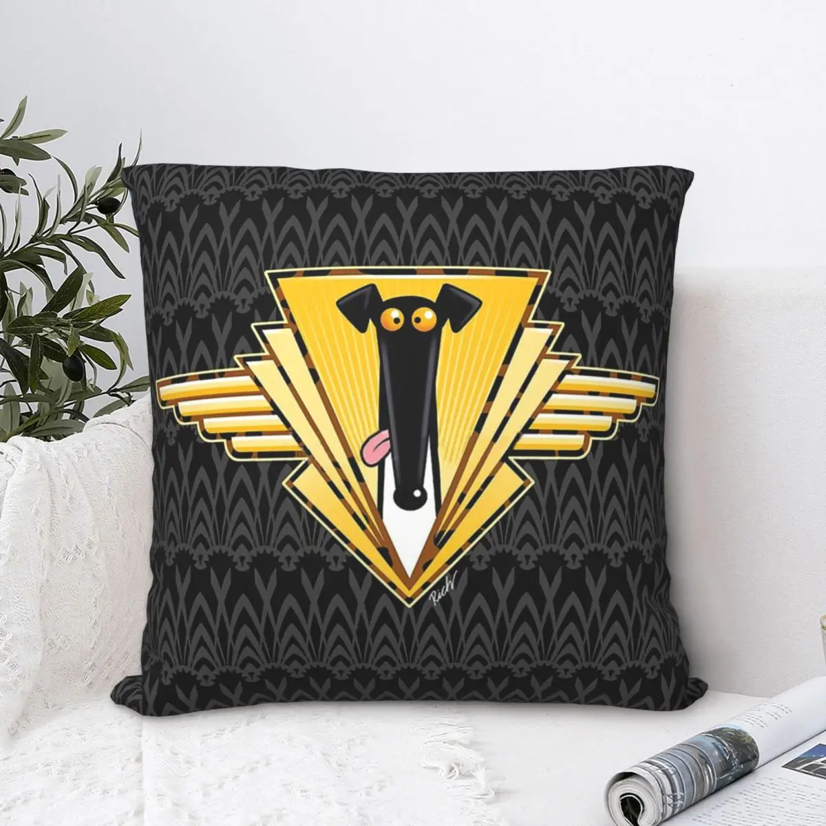 

Derp Deco Polyester Cushion Cover Geryhound Greyhounds Dog Bedroom Garden Decorative Kawaii Coussincase