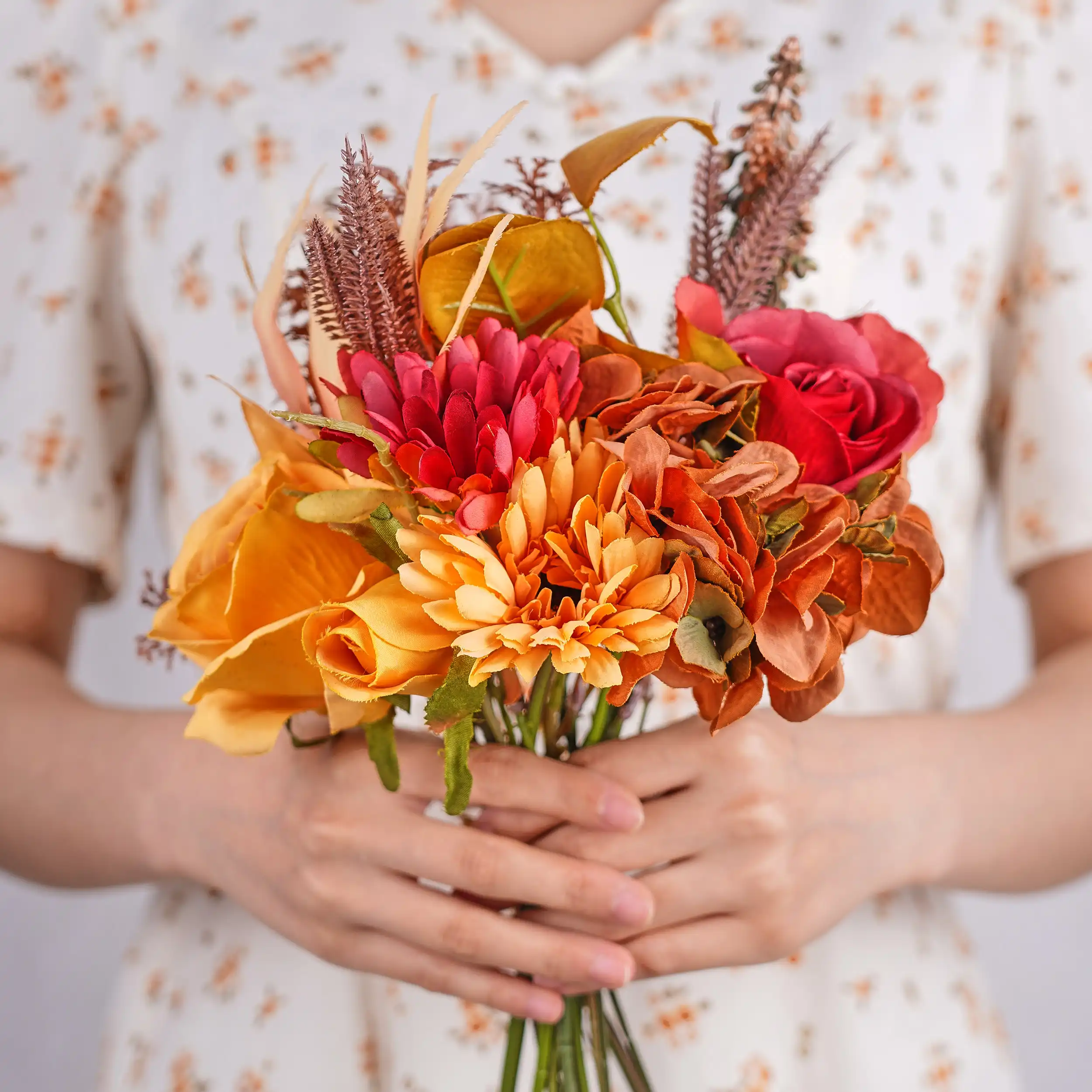 

44cm Silk Artificial Flowers Dandelion Autumn Flower Bouquet Luxury Fake Flower Arrangement Bulk Home Wedding Decoration Indoor