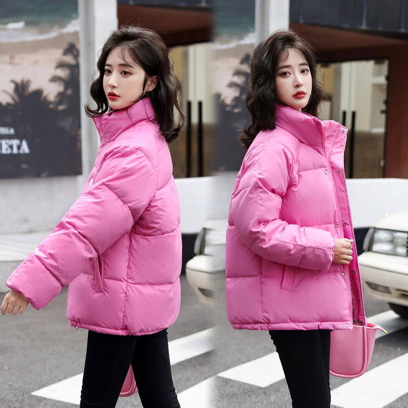 2023 Women Parkas Coat Fashion Basic Cotton Down Jacket Winter Soft And Thick Leisure Stand-Up Collar Women's Parka