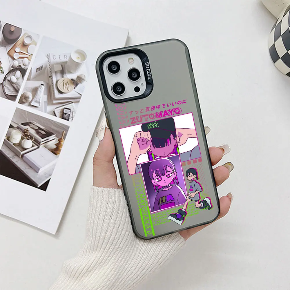 Мультяшный чехол Zutomayo для телефона iPhone 15 14 13 12 11 Pro Max X XR XSMAX 8 7 Plus конфетная матовая