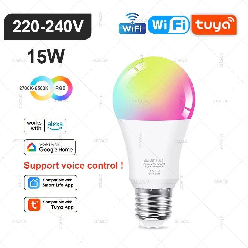 

Светодиодная лампа arteco WiFi RGB
