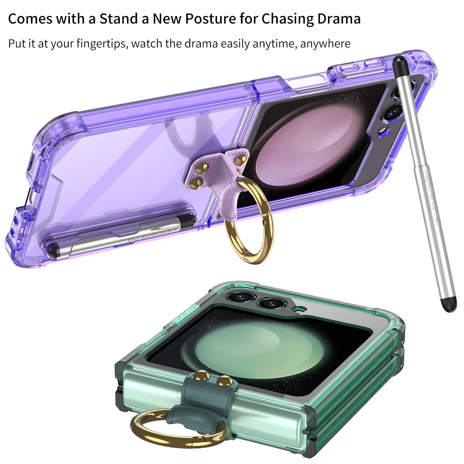 Прозрачный силиконовый чехол для телефона Samsung Galaxy Z Flip 5 Flip5 флип-чехол с