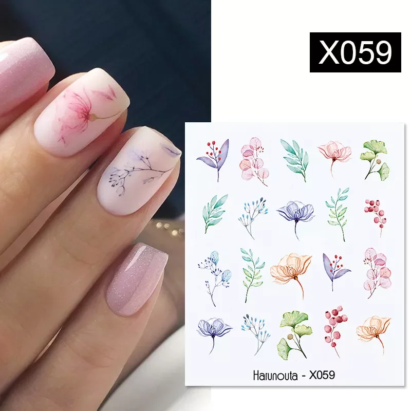 

1Pc Spring Water Nail Decal And Sticker Flower Leaf Tree Green Simple Summer DIY Slider For Manicuring Nail Art Watermark