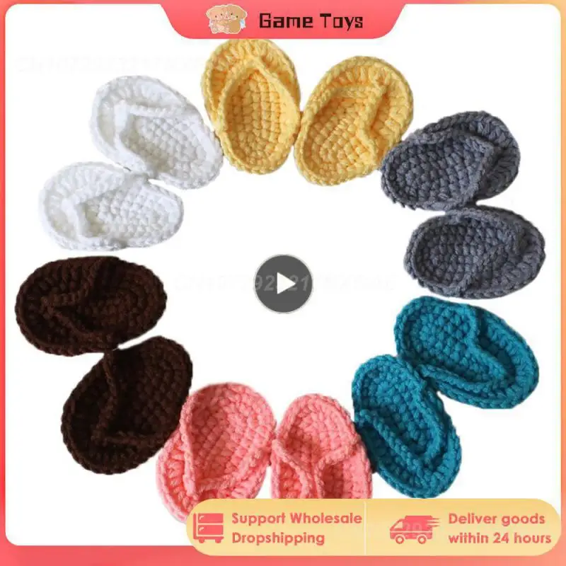 

1~10PCS New Photography Props Hand Crochet Slippers Baby Photo Props Shoes Newborn Fotografia Baby Photography Accessories