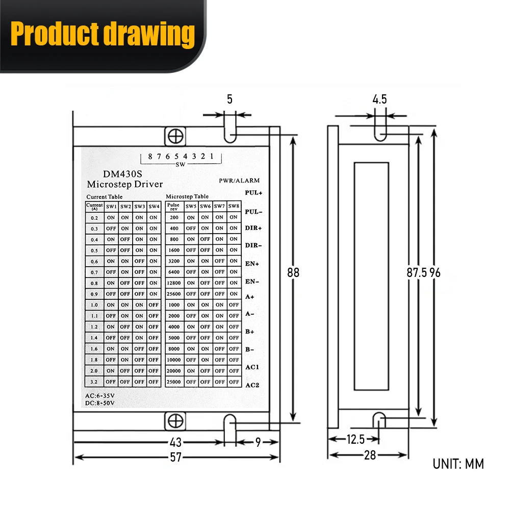 6-35 В переменного тока 8-50 постоянного двухфазный цифровой драйвер шагового