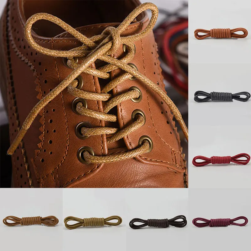 

1Pair High Quality Waxed Cotton Round Shoe laces Leather Shoes Lace Waterproof ShoeLaces Men Martin Boots Shoelace Shoestring