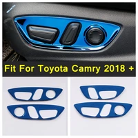 interior frame mouldings seat adjustable knob button switch cover trim for toyota camry 2018 2022 stainless steel accessories