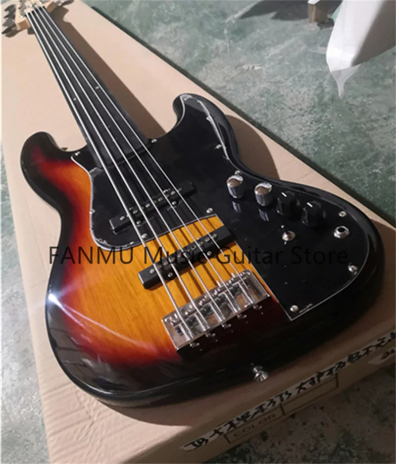 Бесконтактный электрический бас 5-струнный заката Альдер Древесина клена