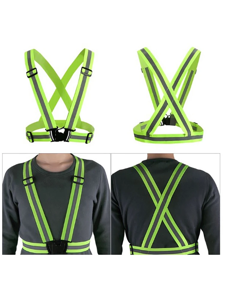 Купи Reflective Vest Unisex High Visibility Adjustable Safety Vests Elastic Strip Security Traffic Night Working Running Cycling Vest за 64 рублей в магазине AliExpress