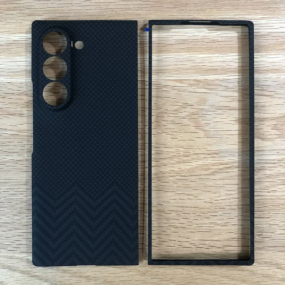 HKSN чёрный чехол для Samsung Z Fold 6 кевлар Арамид углеродное волокно геометрический