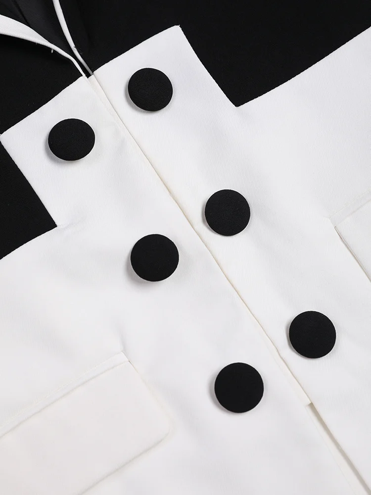 ZMEENNA черный блейзер с цветными блоками женский элегантный новый свободный пиджак