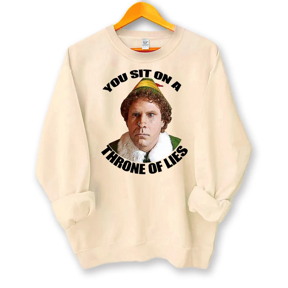 YOU SIT ON ATHRONE OF LIES Забавные новые толстовки и свитшоты Рождественский фильм Модный