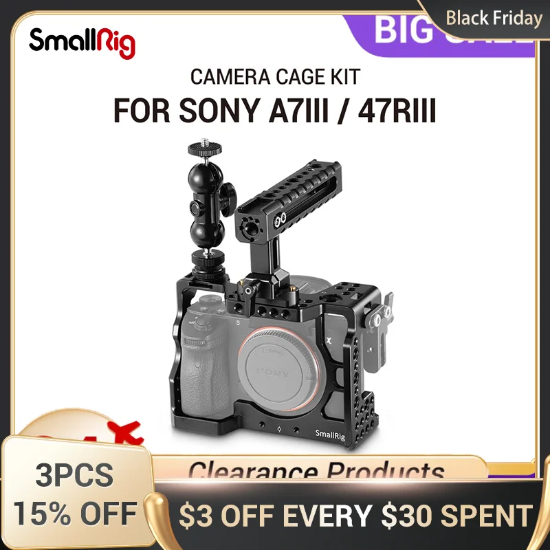 

Комплект клетки для камеры SmallRig a7r3, для sony a7m3, Sony A7R III Camera / A7 III Rig с верхней ручкой, шаровая Головка для камеры 2103
