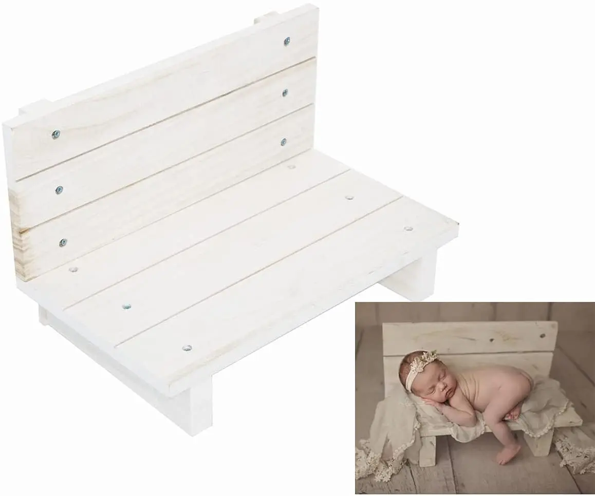 Creative Newborn Photography Props Mini Bed Wood Bench for Baby Photoshooting Posing Container Studio Seat