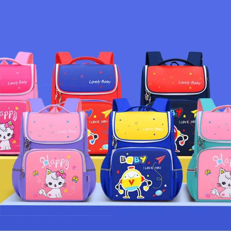 Children Cartoon Cat Large Capacity Backpacks New Primary Girls Boys Fashion Cute Breathable School Bags for Students Grade 1-3