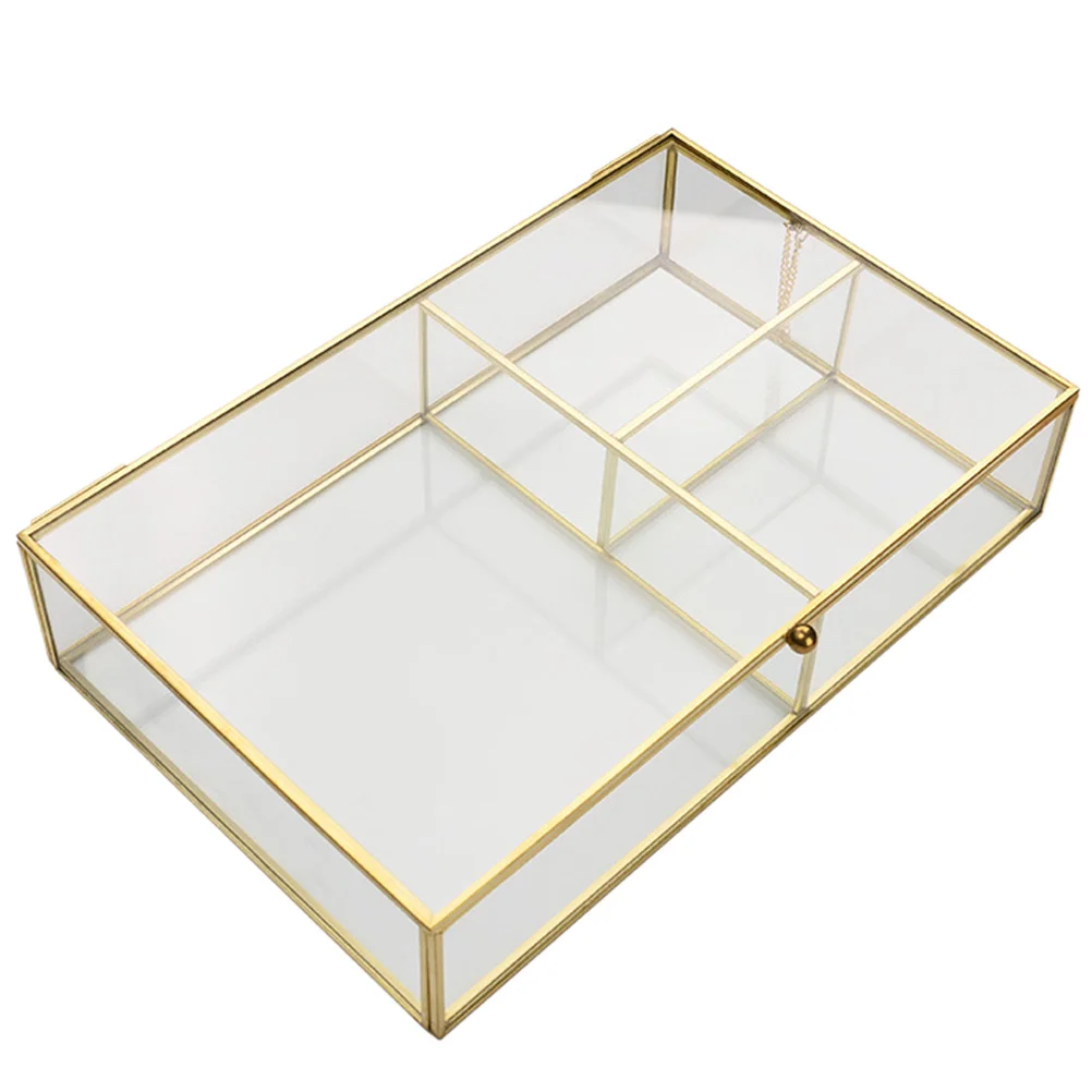 

Box Jewelry Makeup Storage Organizer Lipstick Holder Drawers Desktop Keepsake Vanity Case Tray Mirrored Perfume Vintage