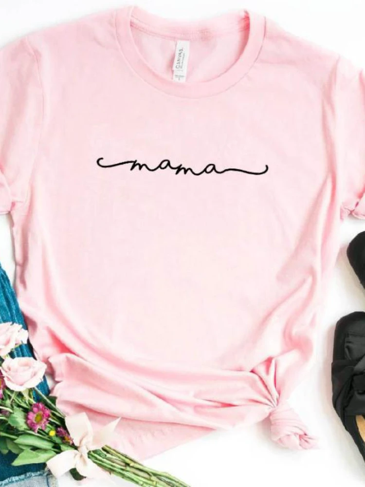 

С надписью «Mama», женская футболка, футболка с коротким рукавом, о-образным вырезом, женская обувь женская летняя модная футболка, топы, одежда